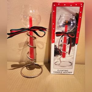 Vintage International Christmas Floating Candle Holder with Silverplated stand
